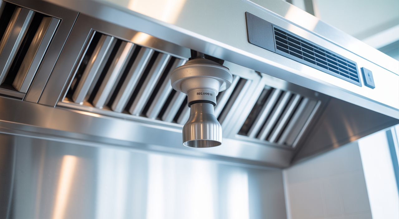 Hospital kitchen fire suppression system in action