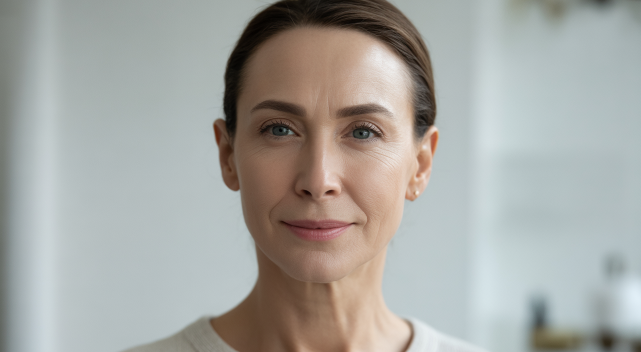 Confident woman with radiant, smooth skin after MedSpa treatments at Sacramento's Organic Skin Studio.