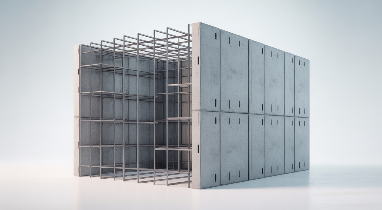 Modern residential safe room with reinforced structure and secure door design