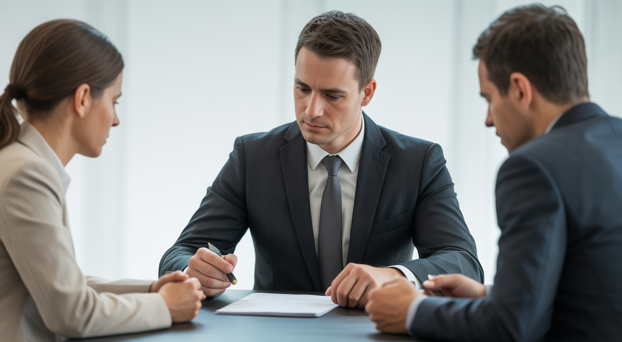 Investors consulting a securities class action lawyer about stock market losses